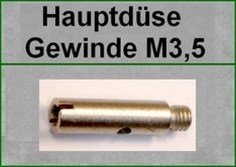 Hauptdüse, Gewinde M3,5---(lang/seltene Ausführung)---für Mopeds, Mofas, Kleinkrafträder